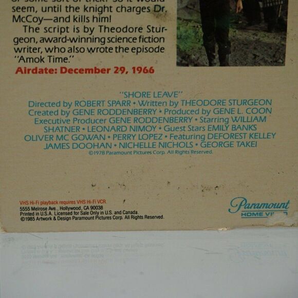 1966 Star Trek Original TV Series VHS Episode 17 Shore Leave - Picture 4 of 10